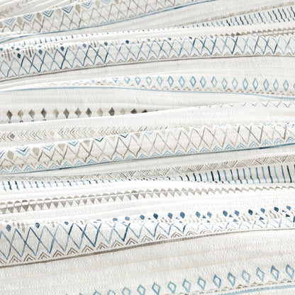 3 Piece Printed Microfiber Seersucker Quilt Set Taupe/Blue Full/Queen