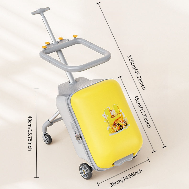 20 Inch Detachable Suitcase, Children's Riding Luggage, TSA Lock, Universal Wheels Multifunctional Lockable Rolling Suitcase, With USB Port, Suitable For Travel