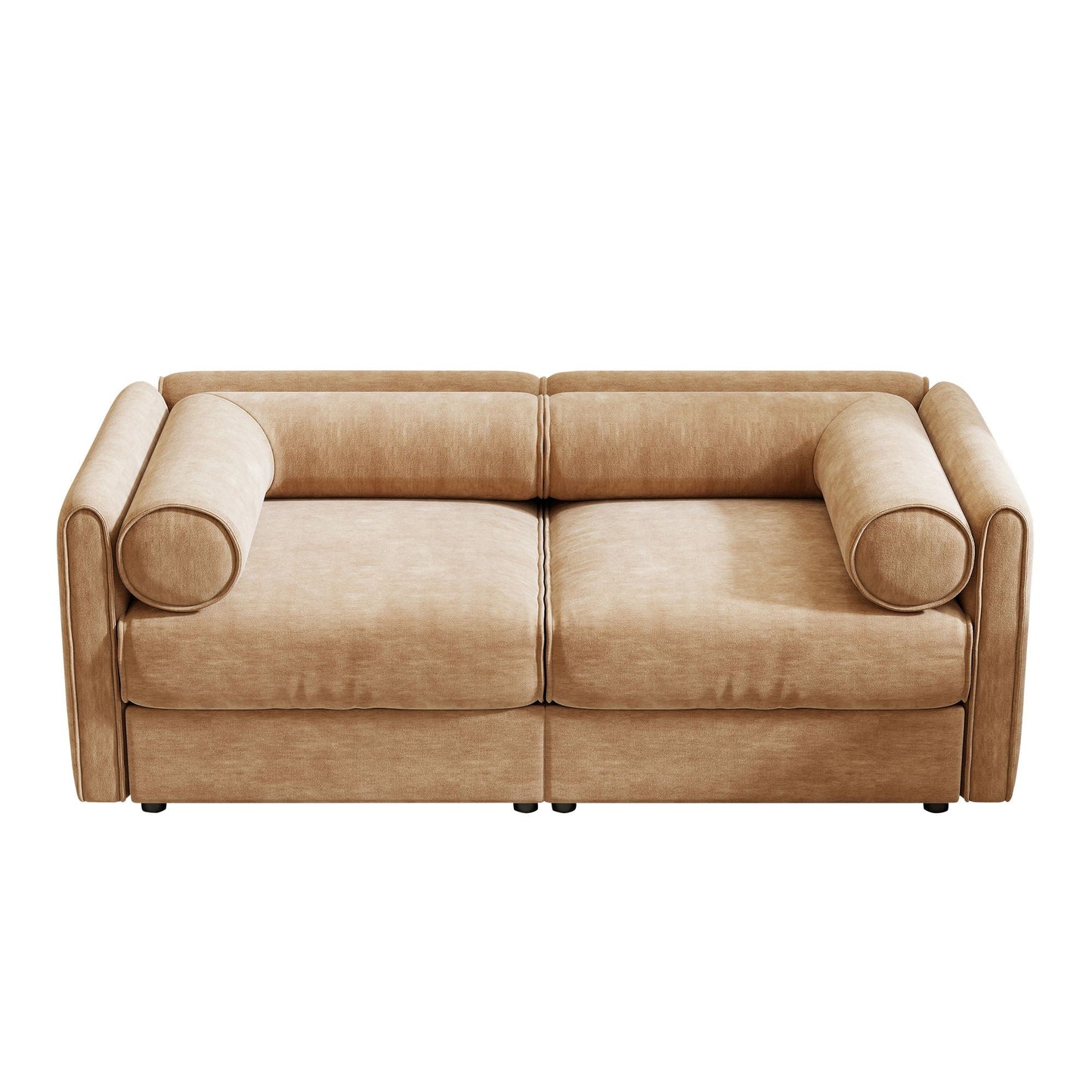 Stylish Sofa With Storage Seat And Cylindrical Backrest