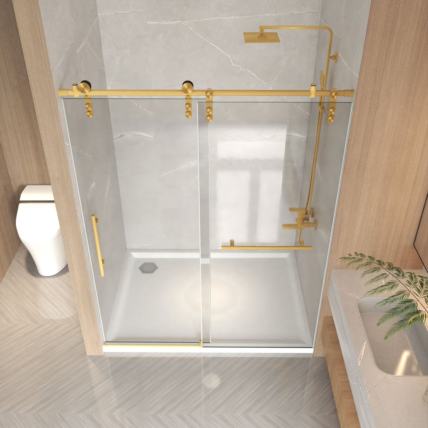 44-48" x 76" Frameless Sliding Shower Door