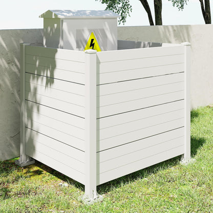 50" W x 49" H Outdoor Privacy Screen, Air Conditioner Fence, All-Weather Vinyl Privacy Fence Screens with Aluminum