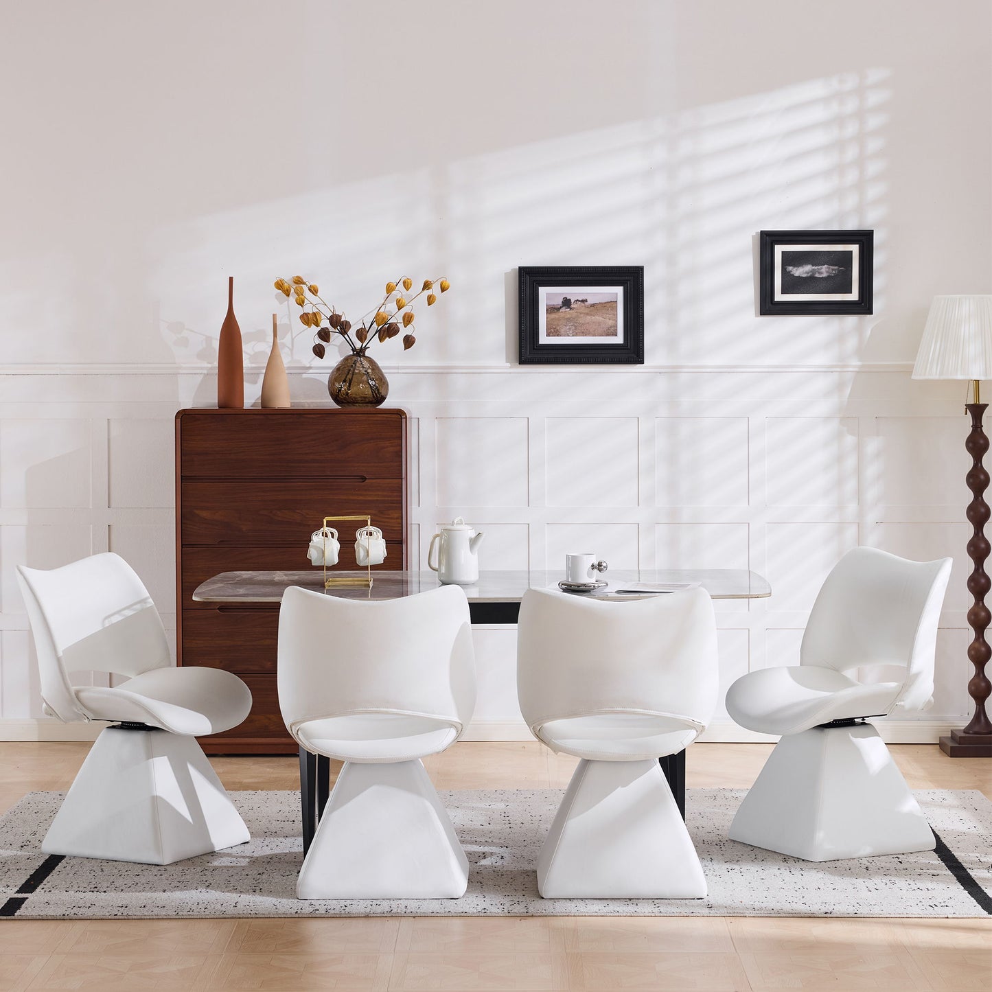 Modern Swivel Dining Chair With High Back