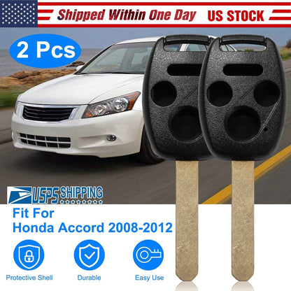 2Pcs Keyless Entry Remote Shell Case Fit For Honda Accord 2008-2012 Car Key Fob Pad _x000B__x000B_Replacement N5F-S0084A N5F-A05TAA w/ Uncut Blade