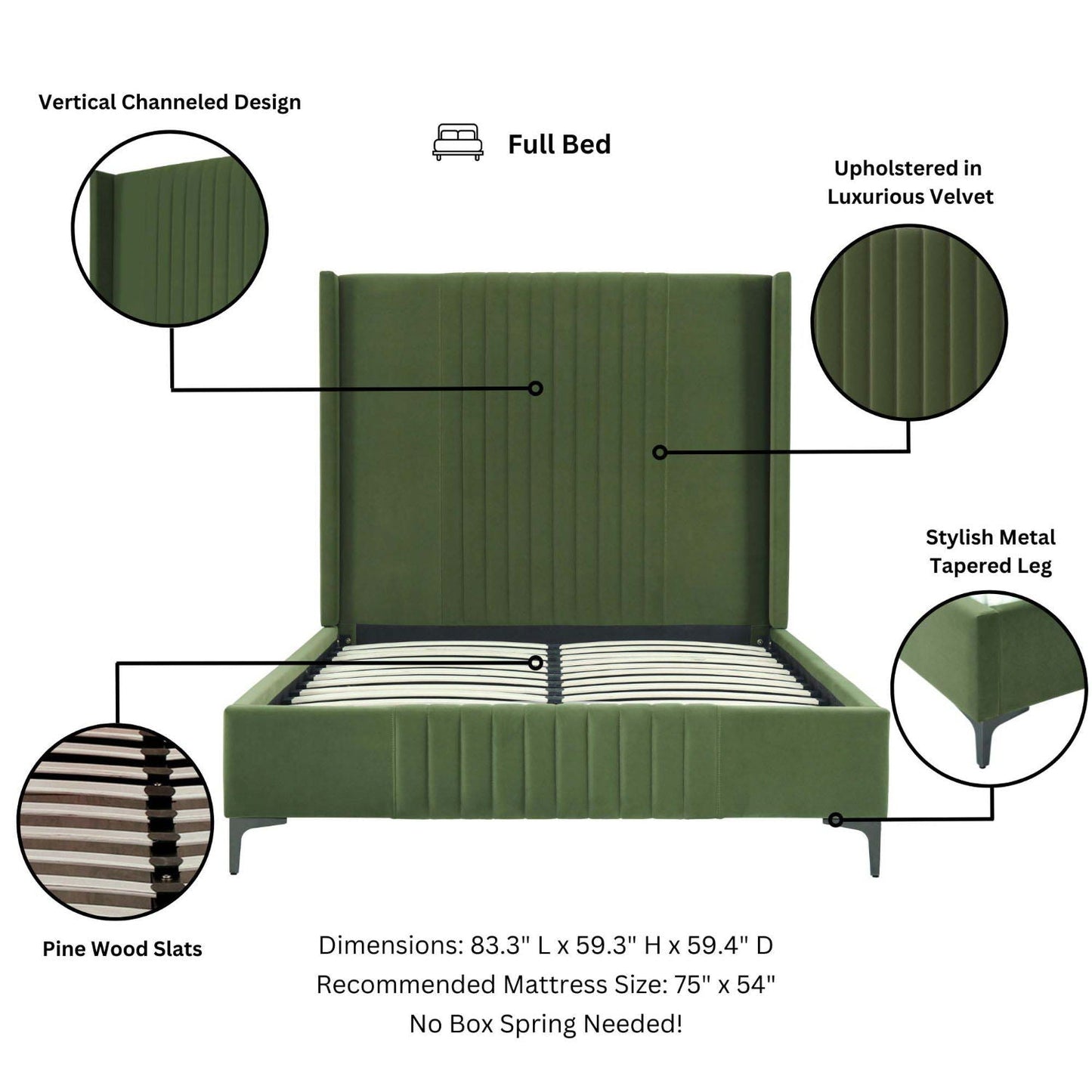 Promenade - Bed With Upholstered Headboard And Slats