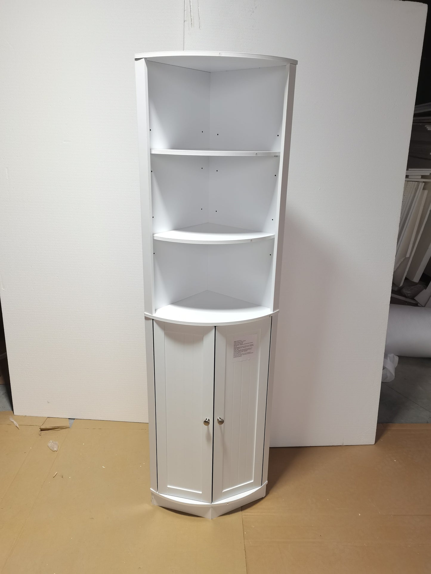 67" Tall Corner Cabinet with 2 Doors and Adjustable Shelves