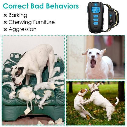 Dog Training Collar with Remote Rechargeable Electronic Shock Collar for Dogs Beep Vibration Shock for small Medium Large Dogs