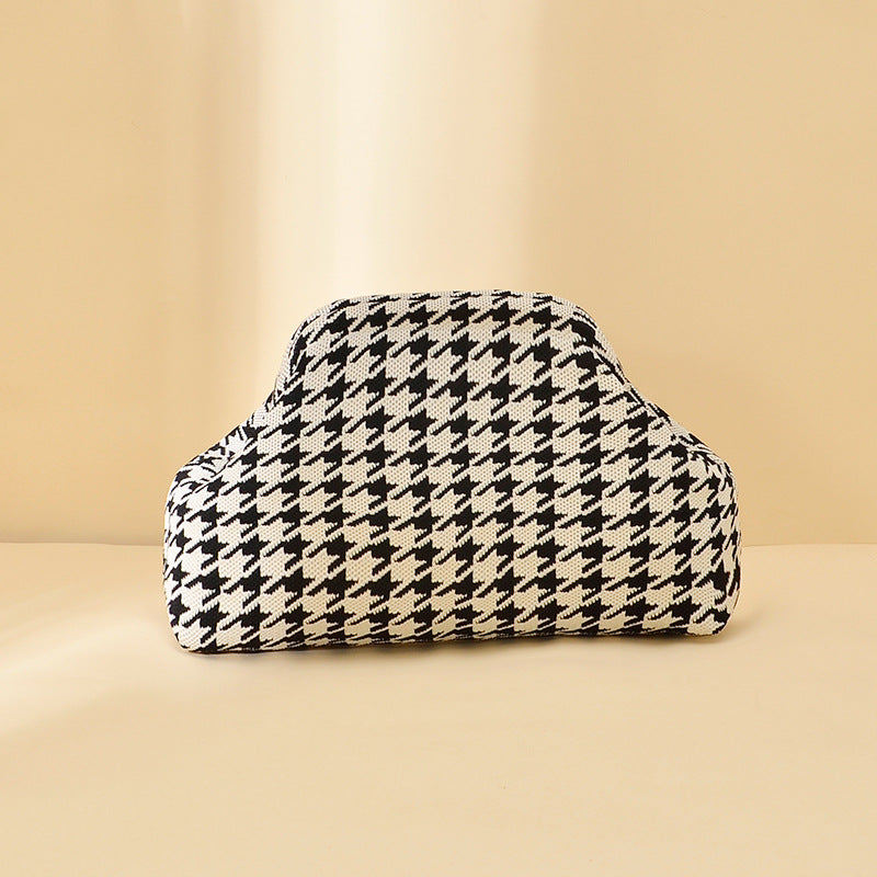 Womens Knitted Bag Striped Clutch