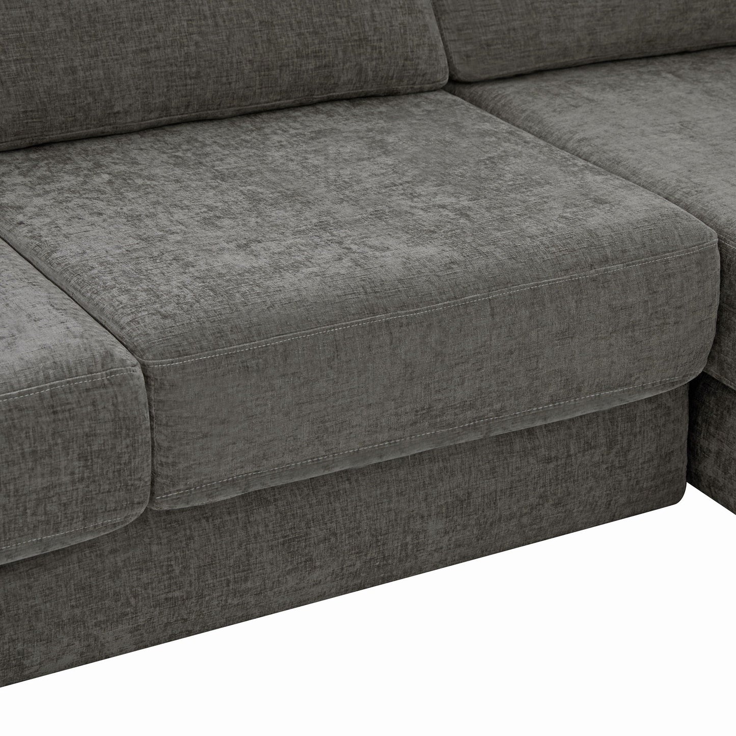 L-Shaped Modular Sofa With Double Layer Cushion