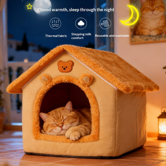 Cat Bed, Winter Warm, Enclosed, All-season, Removable And Washable, Suitable For Cats And Dogs.
