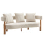 Luxe 76.5 in. Curved 3 Seater Modern Upholstered Chenille Sofa