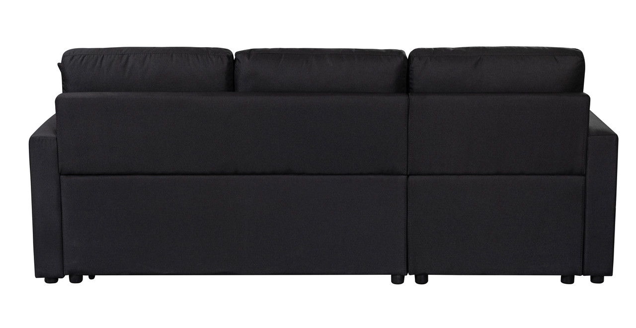 Paisley - Fabric Reversible Sleeper Sectional Sofa With Storage Chaise