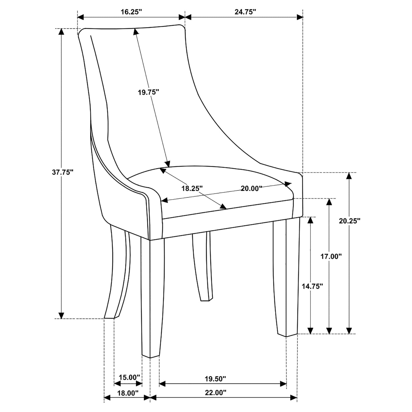 Rexford - Upholstered Dining Side Chair (Set of 2) - Gray