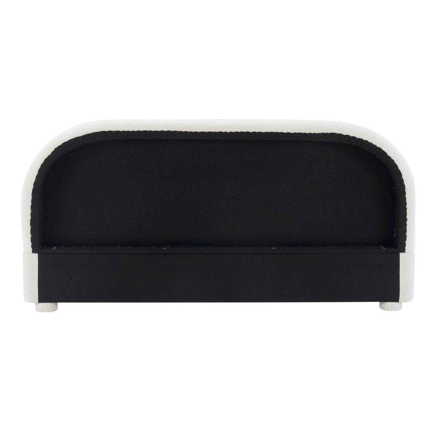 Cream Style Fabric Upholstered Bed, Simple Modern Bedroom Double Bed, Queen