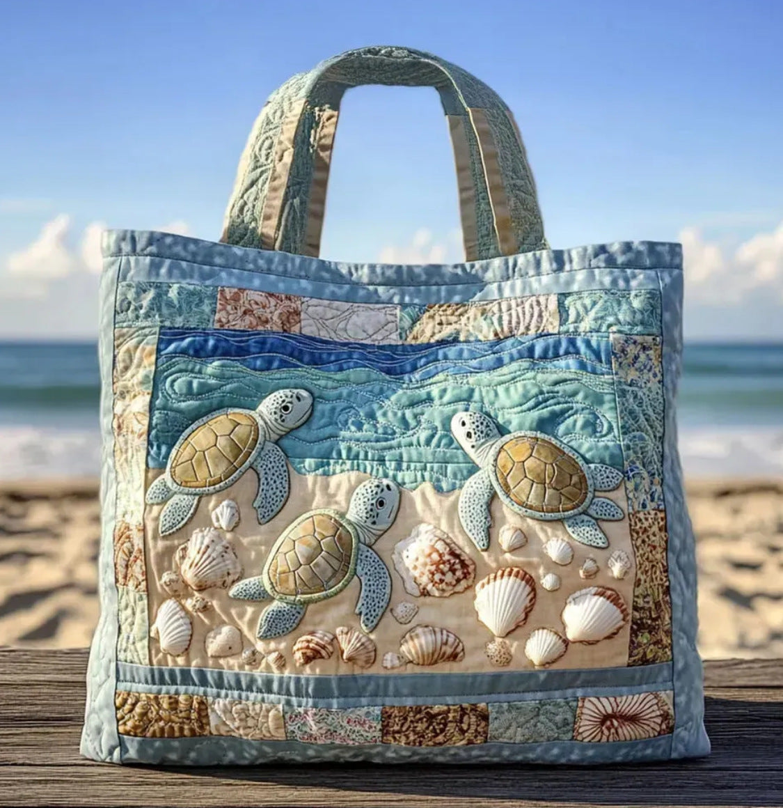 Digital-print Quilting Tote Bag, Commuter Casual Cotton-padded Jacket Bag