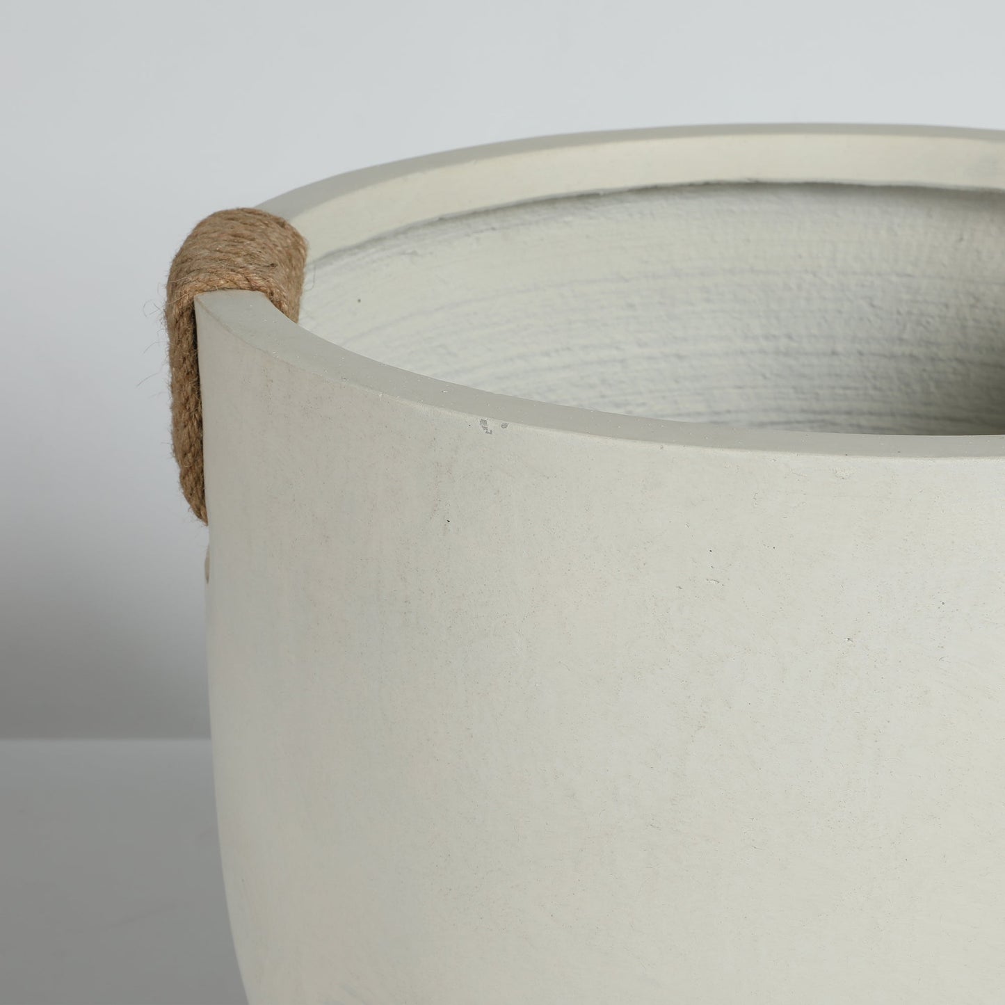 Round Concrete Planter Set of 2, Large Handmade Off White Pots