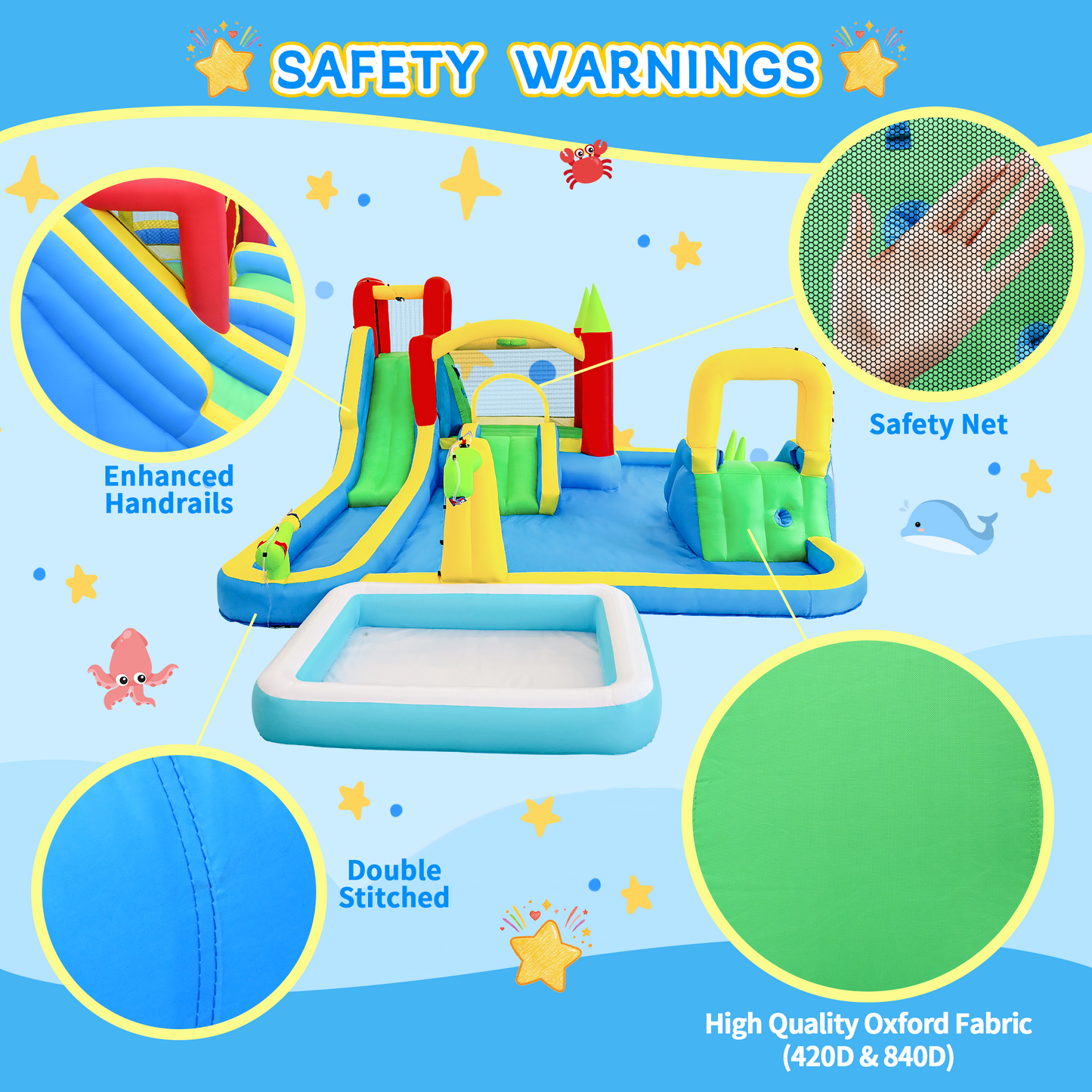 11-in-1 Inflatable Slide Water Park for Kids