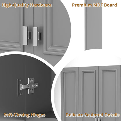 Wall Mounted Bathroom Cabinet With 5 Adjustable Shelves