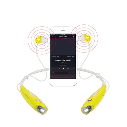 KOCASO Wireless Sports Stereo Hands Free Headset for Phone and Tablet in Yellow