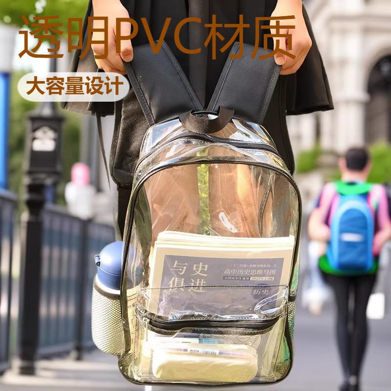 Transparent PVC Clear Storage Backpack Jelly-style Shoulder Bag