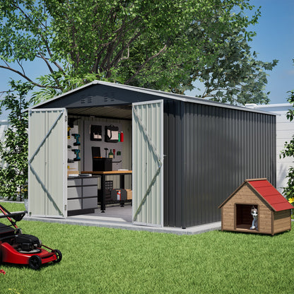 10x10 FT Large Outdoor Metal Storage Shed