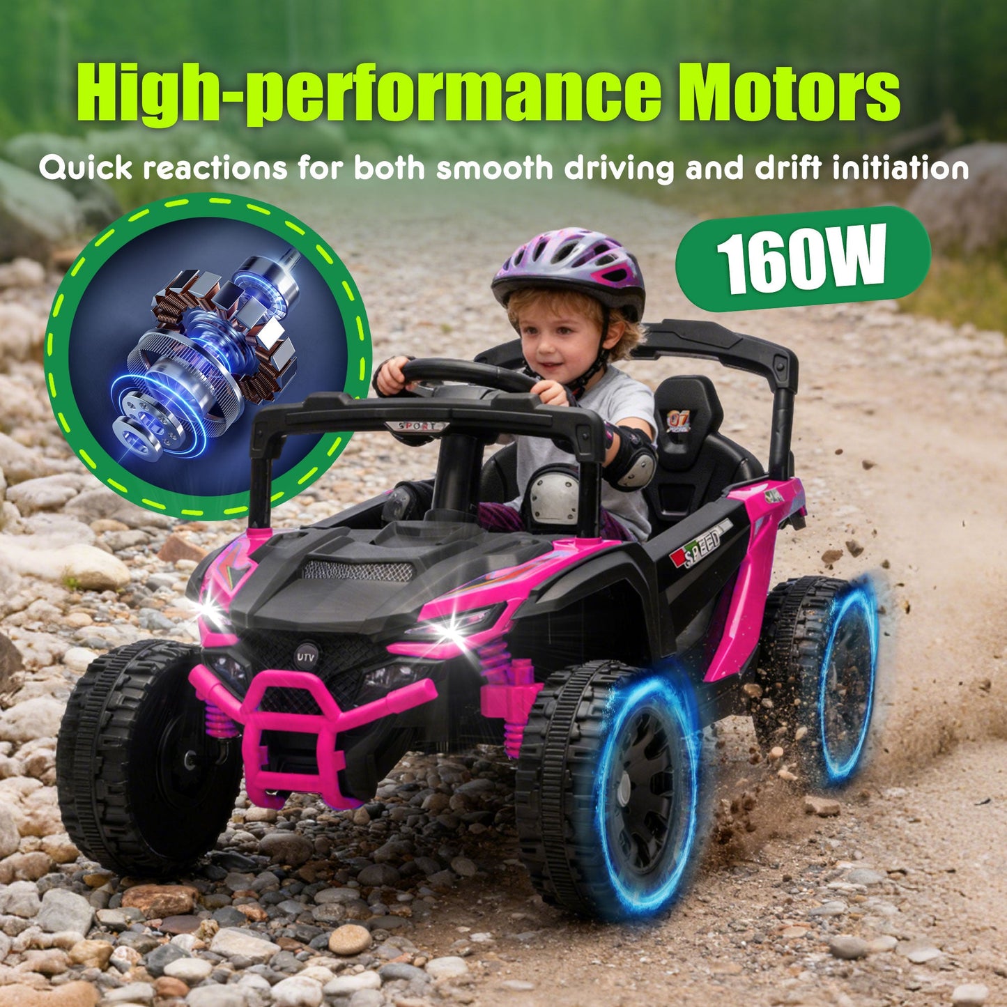 24V Kids Ride-On UTV with Remote Control and Music