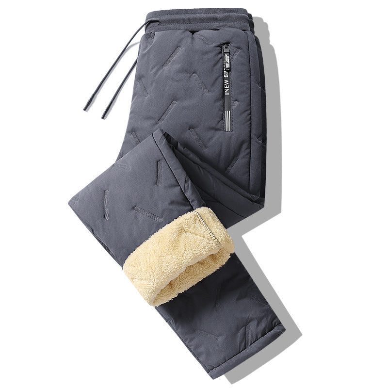 Men's Fleece-Lined Thermal Joggers | Lambswool Sherpa Sweatpants Windproof Waterproof Winter Pants Warm