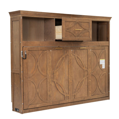 Murphy Bed With Charging Station and Drawer