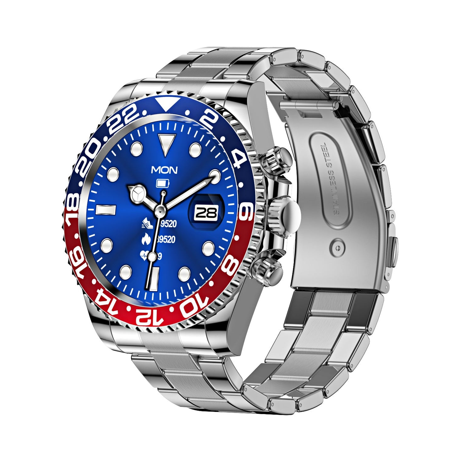 Smart Watch Stainless Steel Green Water Ghost