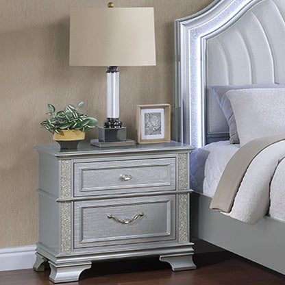 3 Piece Bedroom Set With Elegant Bed, 2 Nightstands