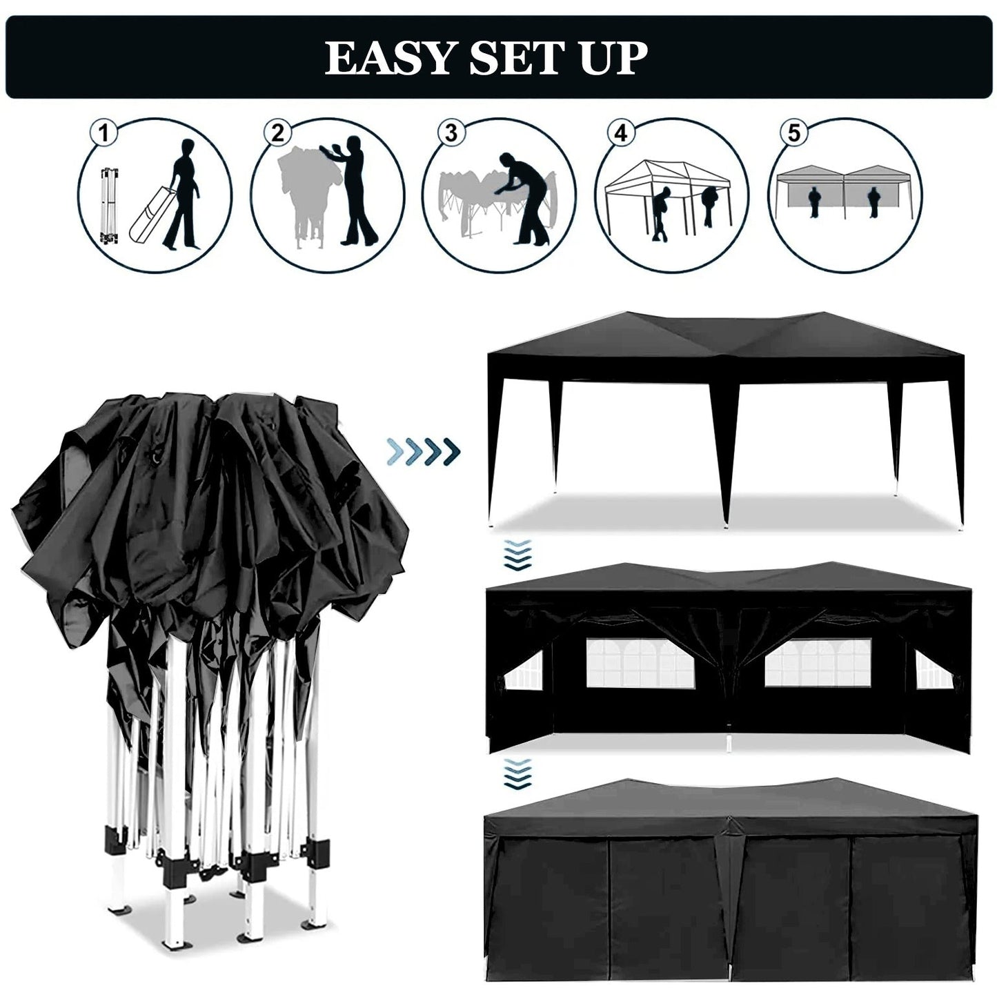 10'x20' EZ Pop Up Canopy Outdoor Portable Party Folding Tent