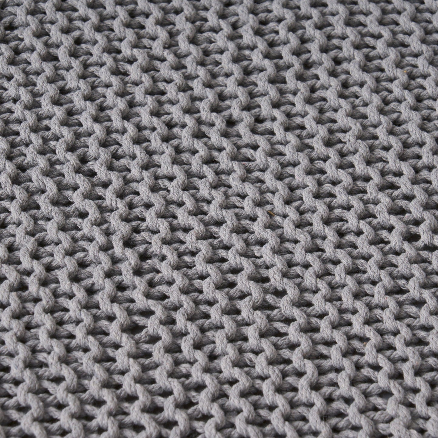 Chabani - Indoor Modern Knitted Fabric Cube Pouf Ottoman - Light Gray