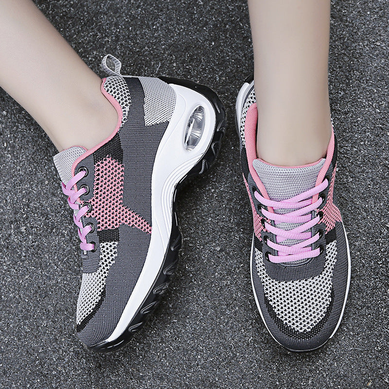 Lightweight Soft-soled Rocking Shoes With A Flyknit Mesh Upper And Air Cushion