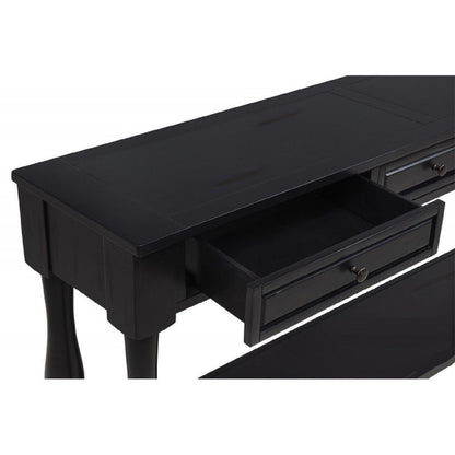 Long Console Table With Drawers And Shelf