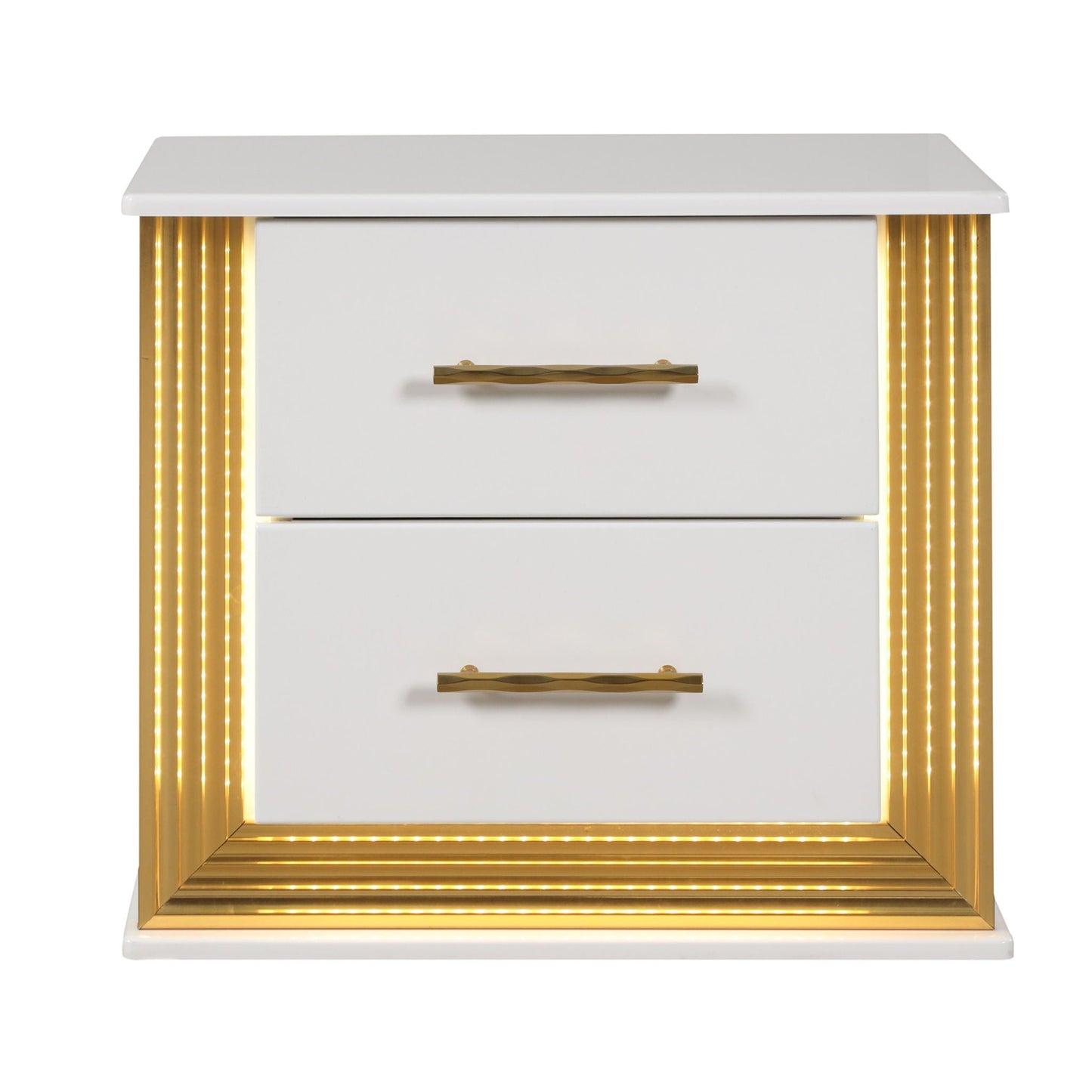 Obsession - 2 Drawer LED Nightstand - White