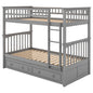 Mystrene - Twin Over Twin Bunk Bed With Drawers, Convertible Beds
