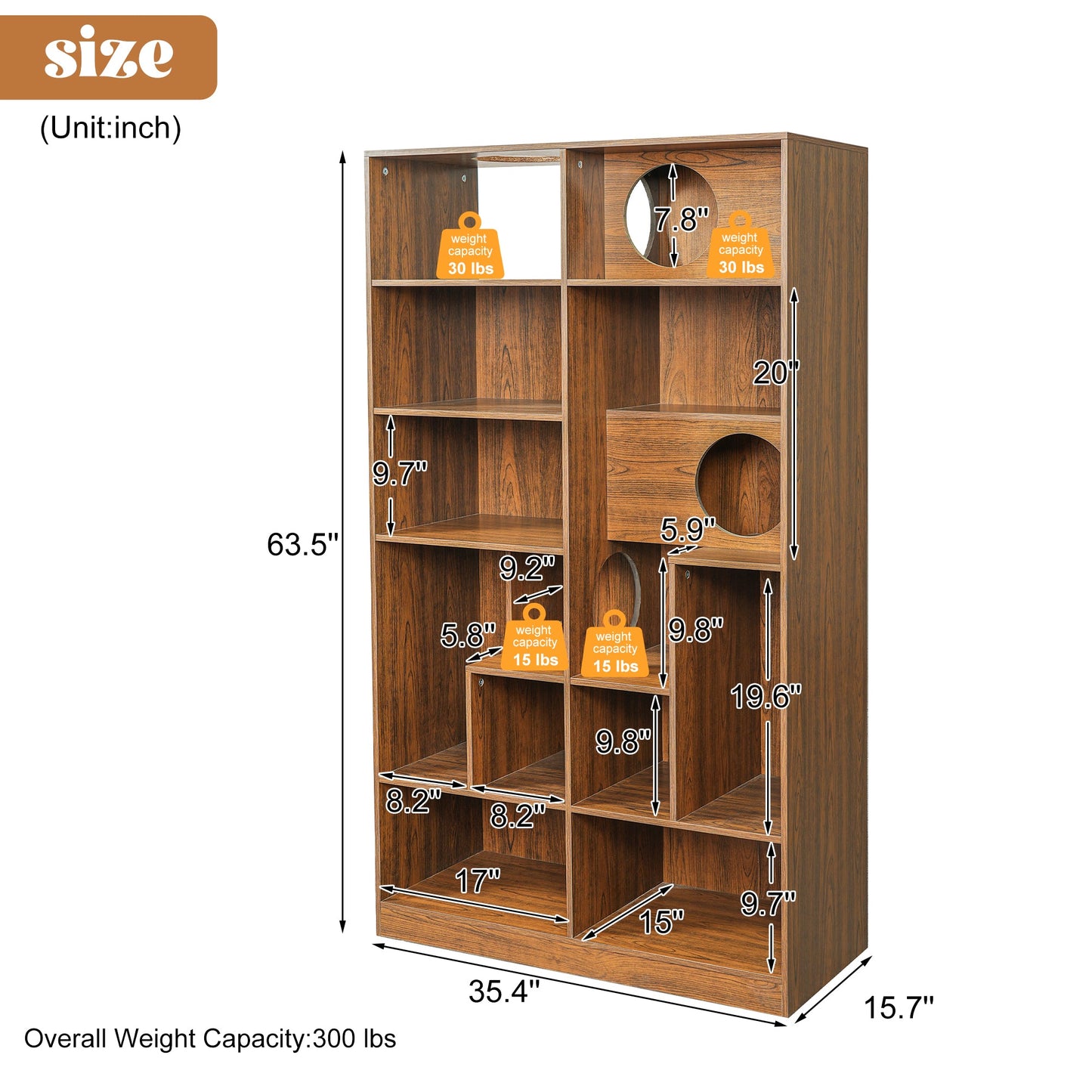 Modern 2 in 1 Wood Bookshelf Cat House