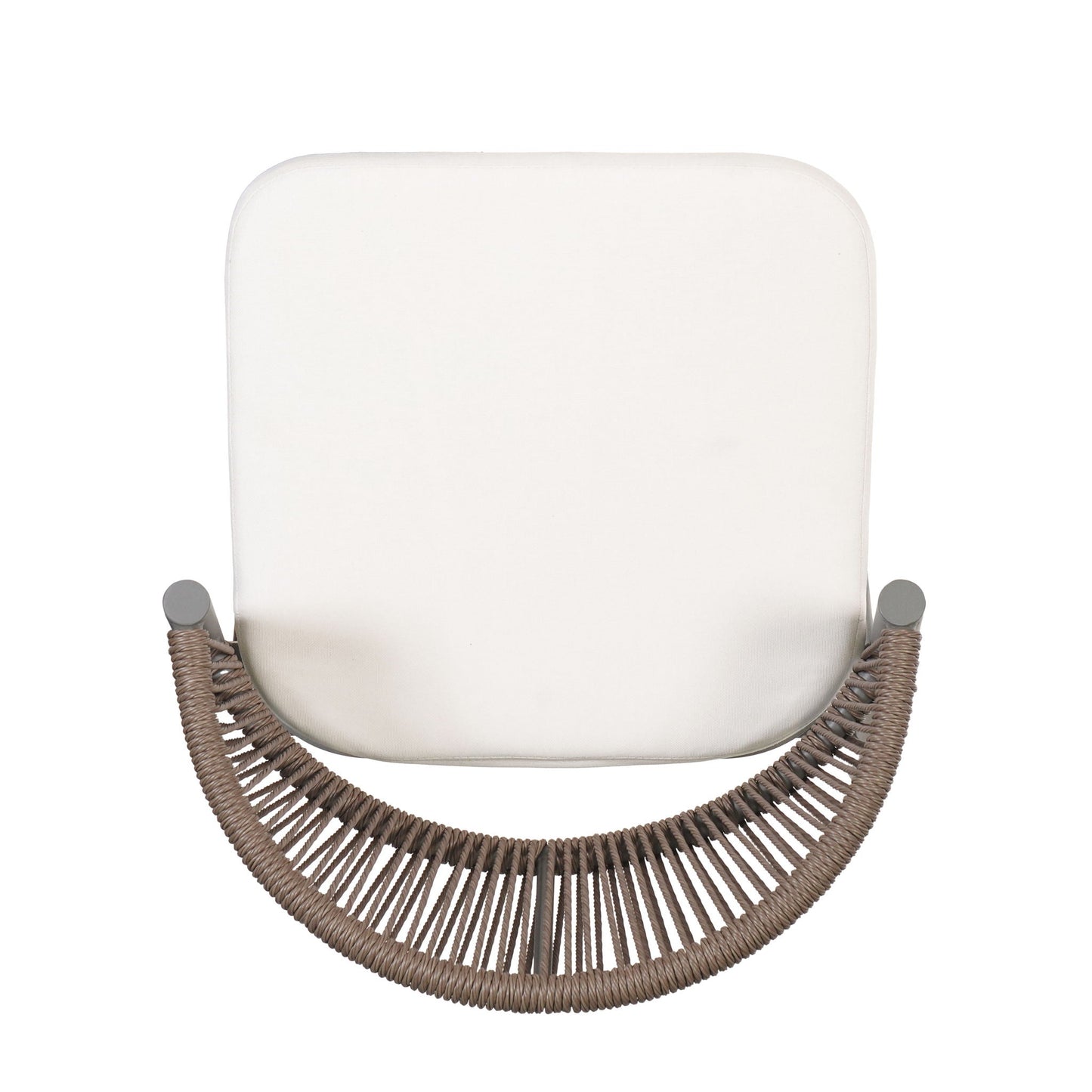 Outdoor Bar Height Metal Frame Counter Stools with Scallop-Shaped Backrest & Water-Resistant Cushions