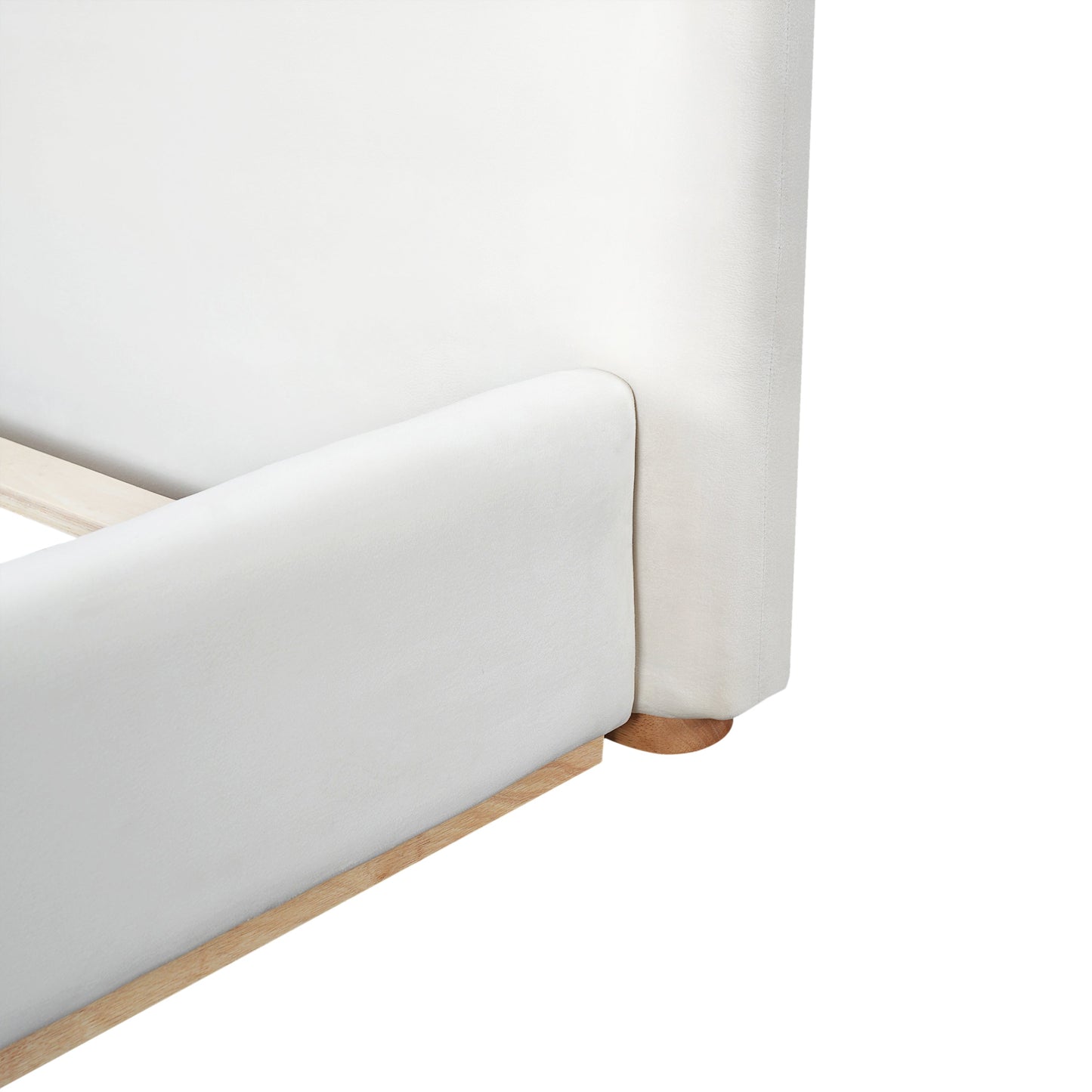 Elegant Upholstered Bed With Solid Wood Frame, King