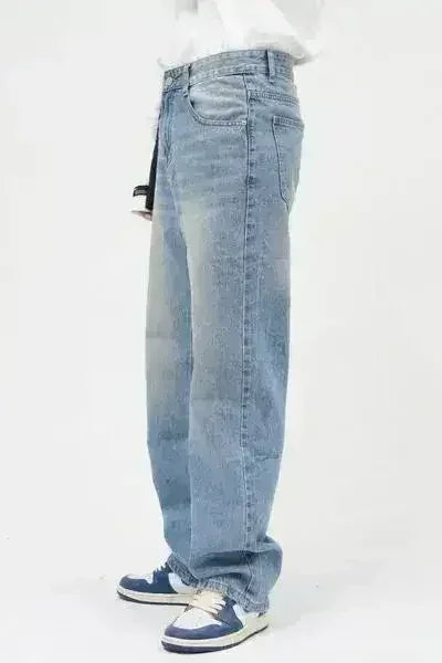 Washed Mid Rise Jeans with Pockets
