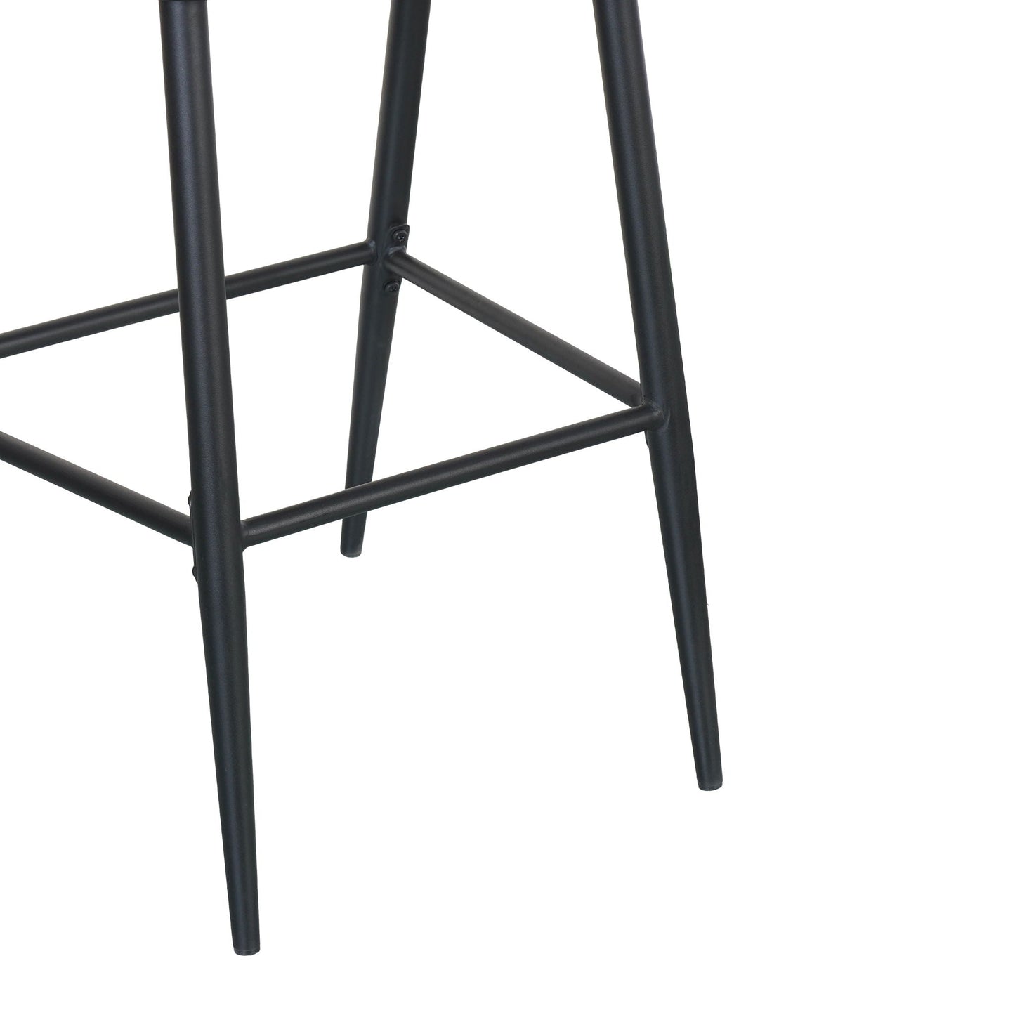 Outdoor Bar Height Metal Frame Counter Stools with Scallop-Shaped Backrest & Water-Resistant Cushions