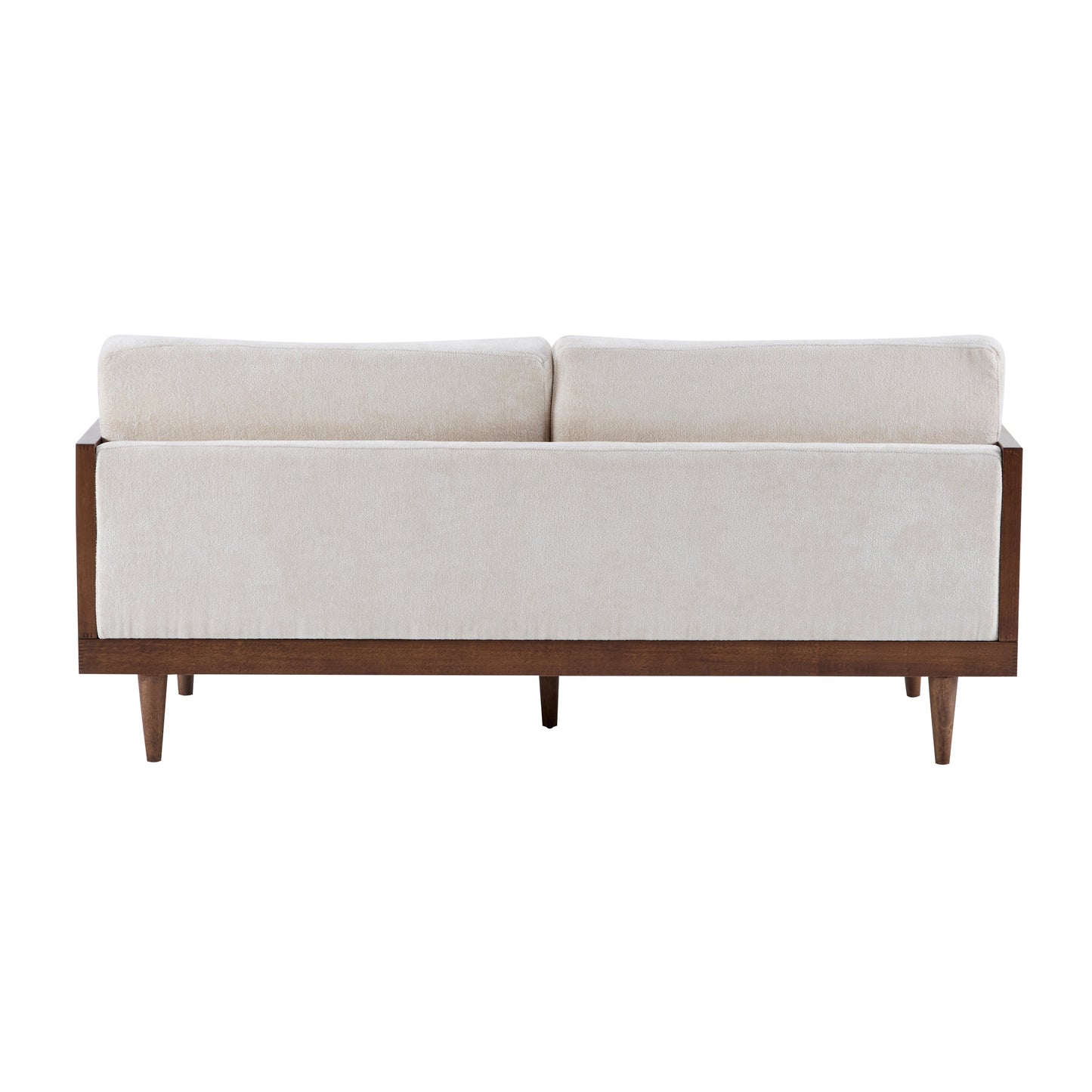 EMIR 72" Square Arm 3-Seater Boucle Sofa with Cane Rattan and Wooden Frame