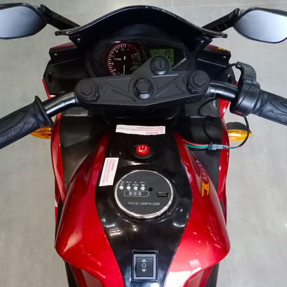 Kids 12V Motorcycle With Training Wheels, Manual Throttle, And Lighting Wheels For Boys And Girls Ages 3-6 - Red