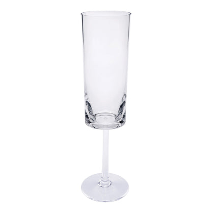 Oval Halo Unbreakable Plastic Champagne Flutes (Set of 4), Acrylic Wedding Mimosas Glasses, 4Oz - Clear