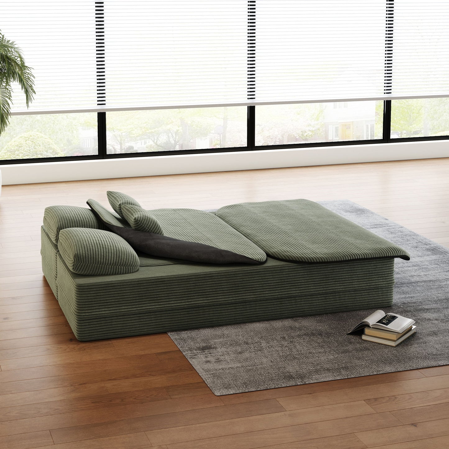 2 In 1 Foldable Sofa Bed With Multi Functional Blanket