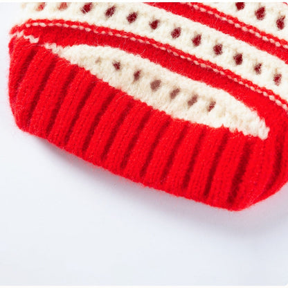 Autumn And Winter Dog Clothing, Warm, Hollowed-out Knitted Cherry Small Dog, Teddy Bichon, Cat Sweater, Pet Clothing