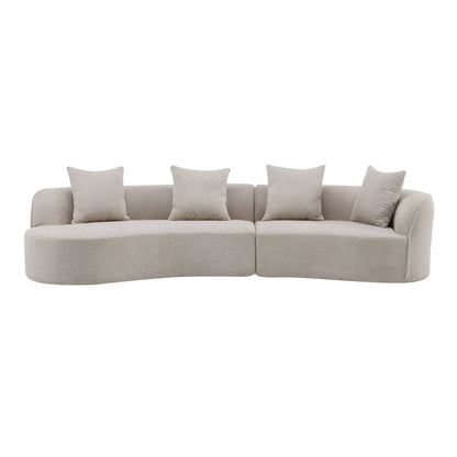 126" Curved Sectional Sofa (Almond-D28 Full Foam)