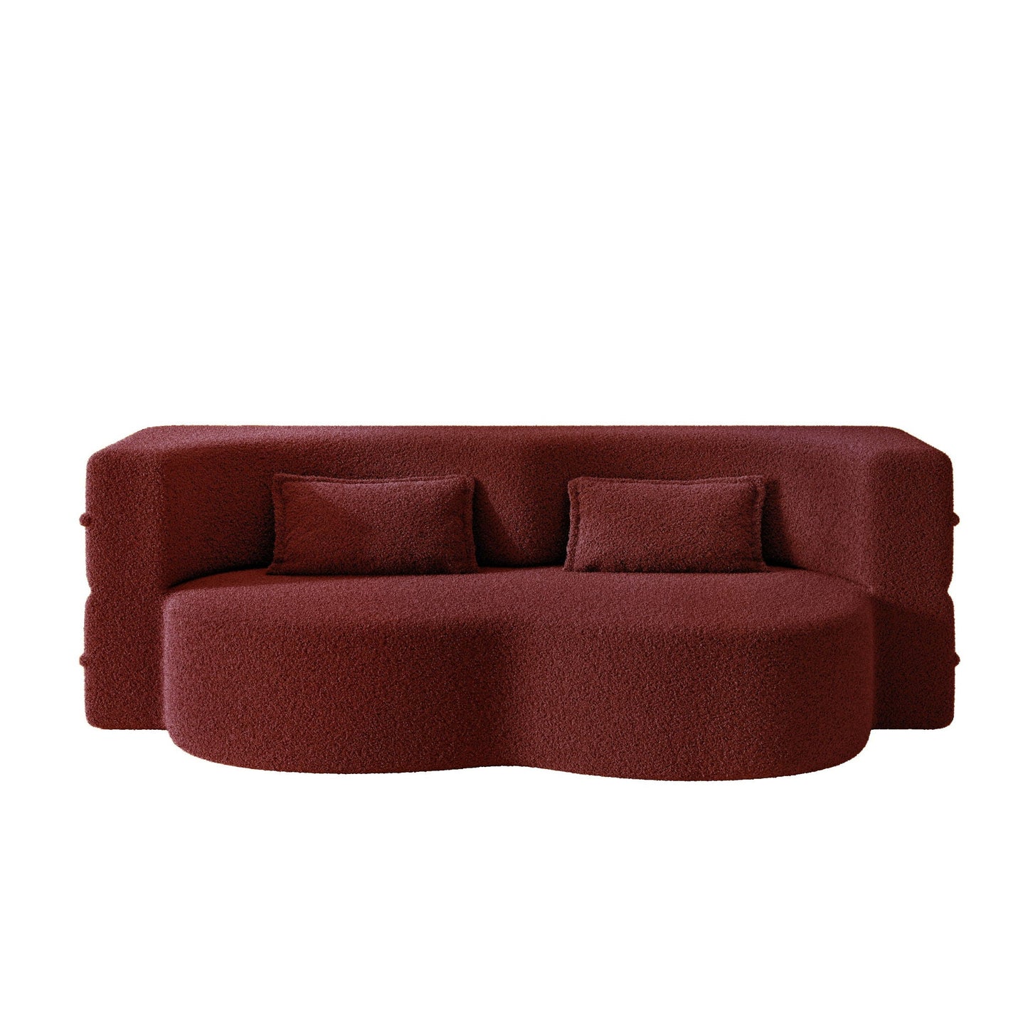Modern Floor Sleeper Sofa Bed With 2 Pillows, Convertible Twin Size Folding Mattress For Living Room