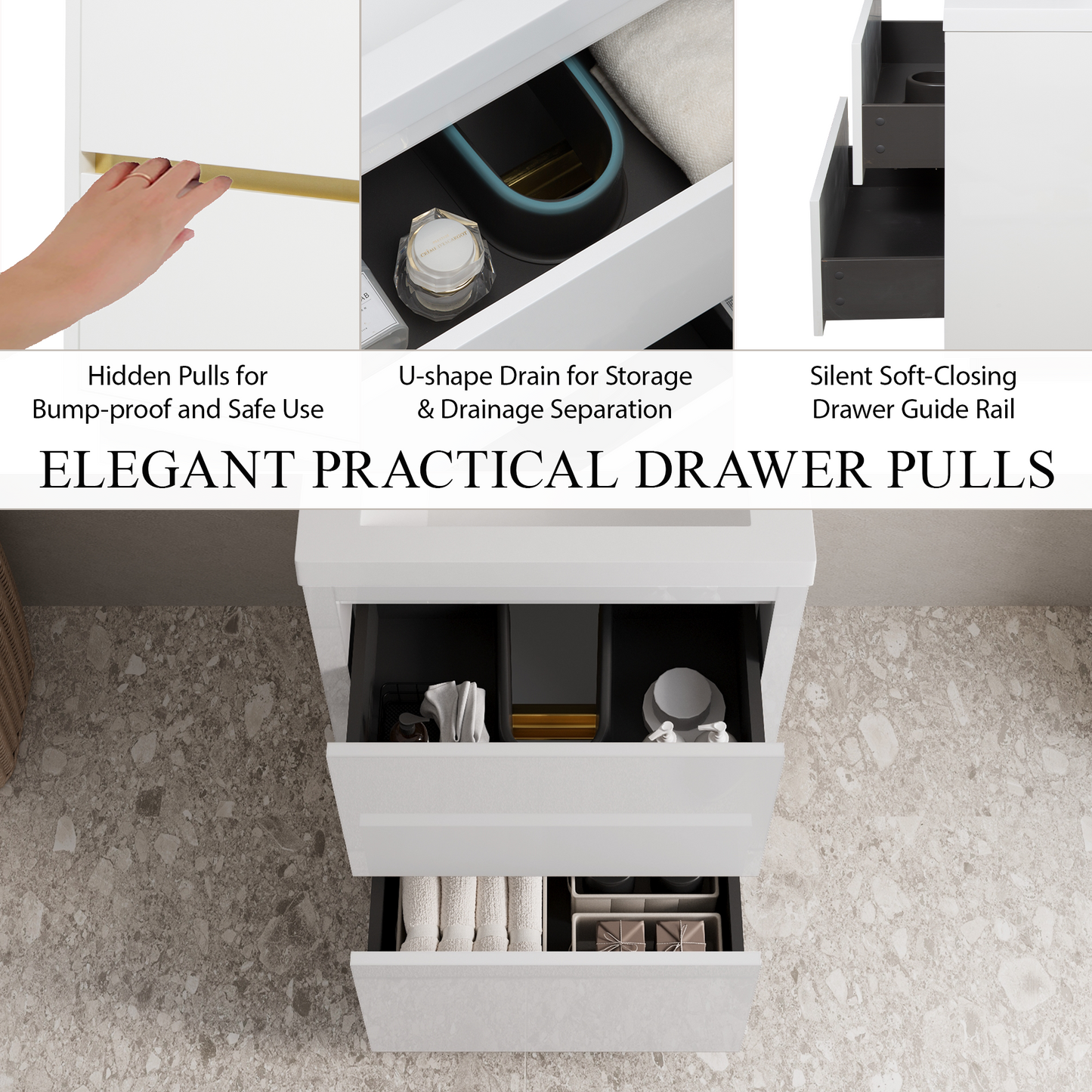 24" Freestanding Bathroom Vanity with Sink and Storage Cabinet