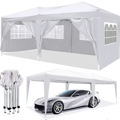 10'x20' EZ Pop Up Canopy Outdoor Portable Party Folding Tent with 6 Removable Sidewalls