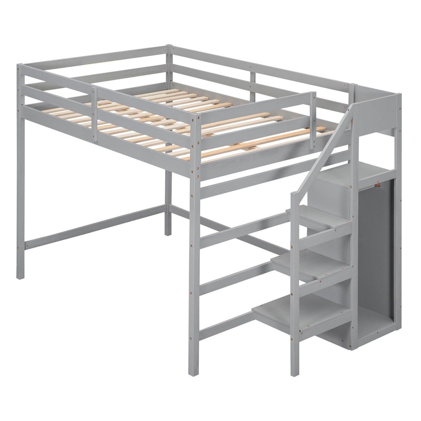 Loft Bed With Built In Storage Wardrobe And Staircase